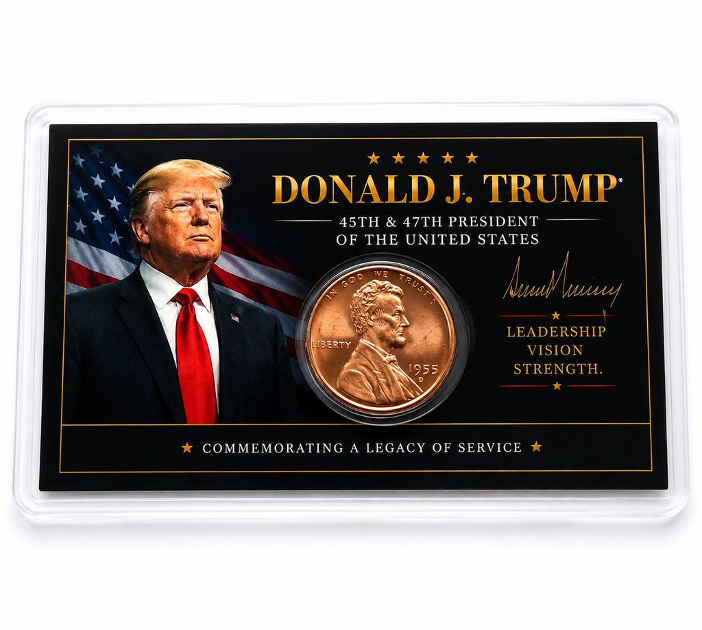 Donald Trump Card w/ BU Wheat Cent Penny Lincoln Cent Collectible Free Ship