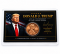 Donald Trump Card w/ BU Wheat Cent Penny Lincoln Cent Collectible Free Ship
