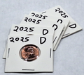 Lot 5x 2025-D Lincoln Shield Cent Penny Gem BU Uncirculated in Protective Holder