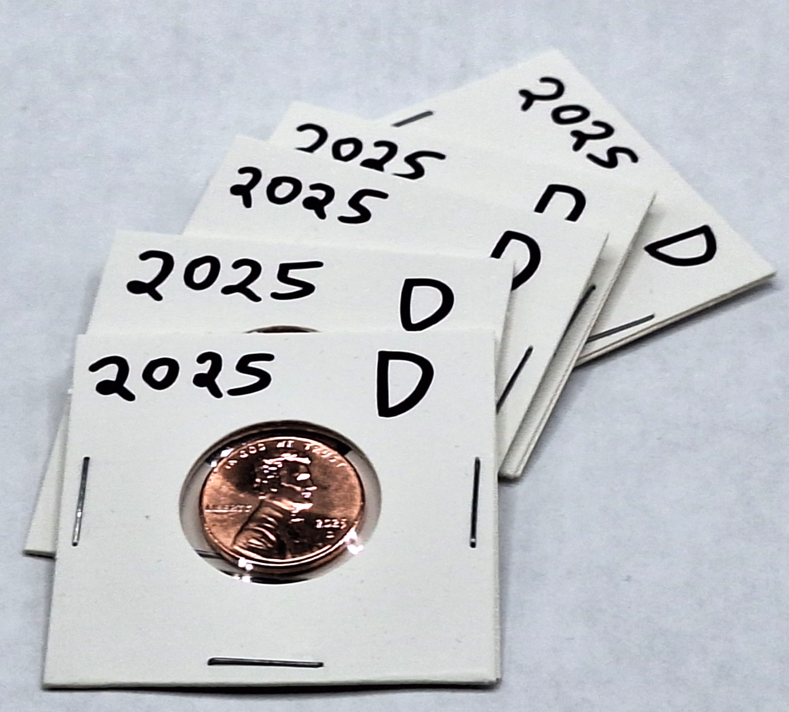 Lot 5x 2025-D Lincoln Shield Cent Penny Gem BU Uncirculated in Protective Holder