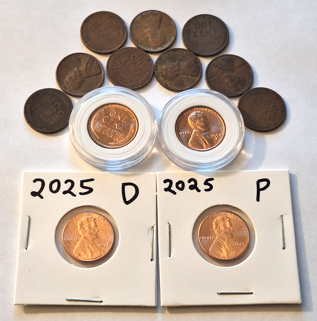 ESTATE SALE PENNY LOT | Wheat Cents BU & Circulated + 2025 P & D Lincoln Cents