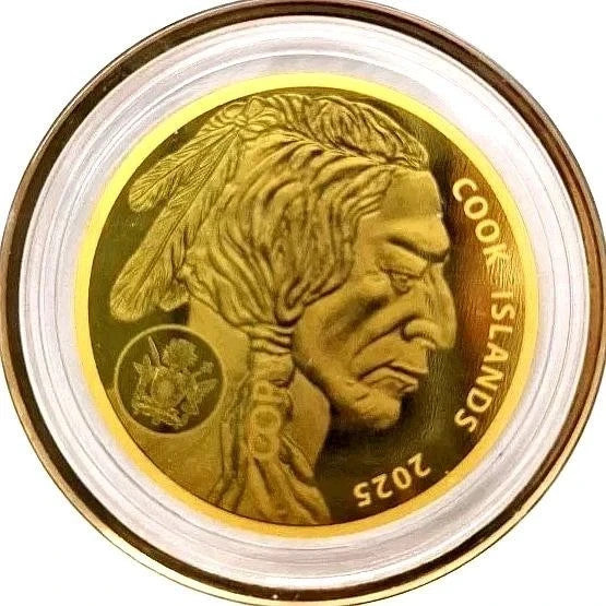 2026 Cook Islands $5 Buffalo Gold Coin & Buffalo Eagle Gold Bar Set .9999 24K!!