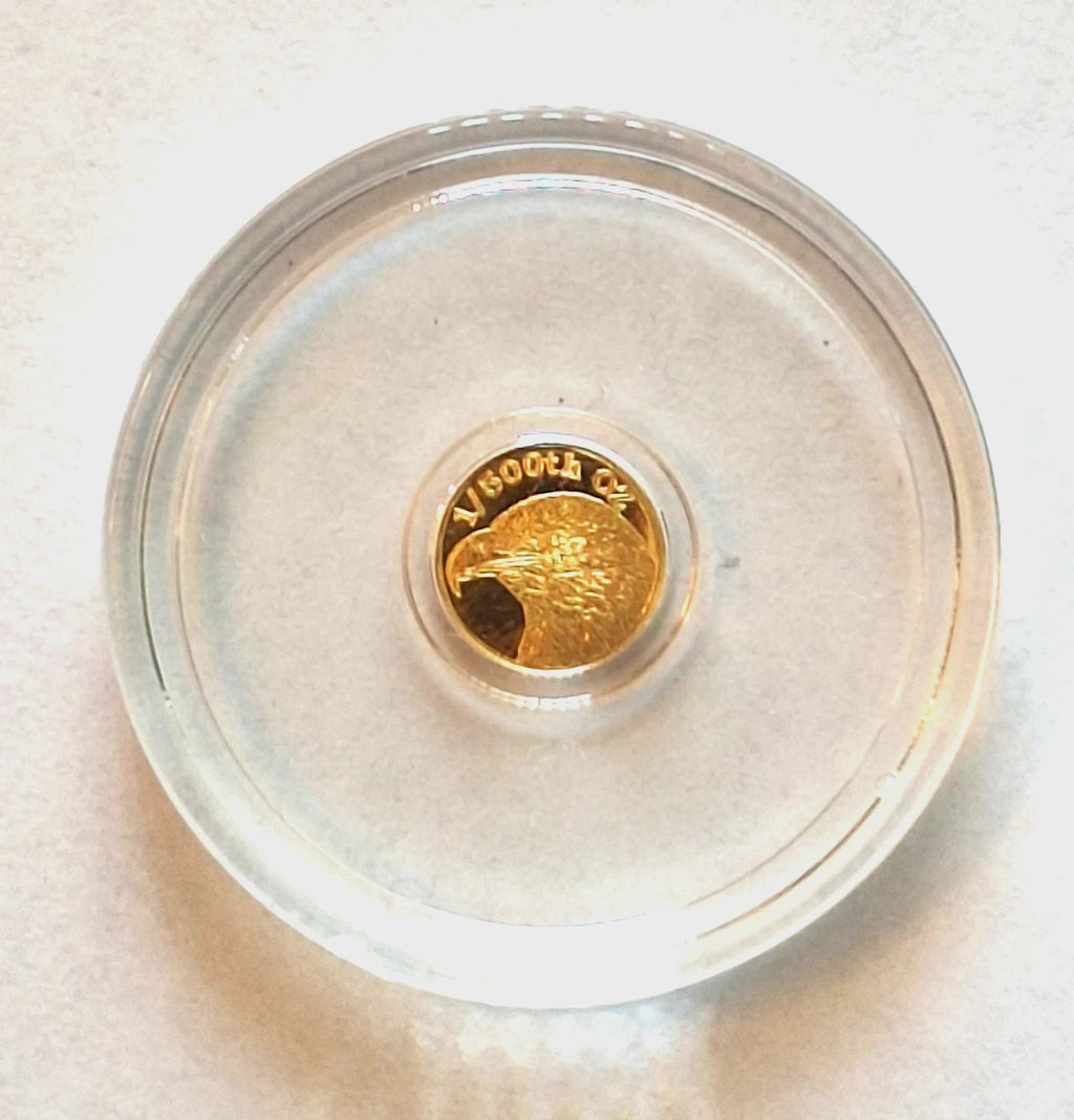 2x 1/500 oz .9999 Fine Gold Rounds Eye of Ra Egyptian & American Eagle Set