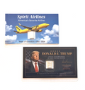 Donald Trump & Spirit Airlines Tribute Cards w/ Valcambi 1g .999 Silver Bars