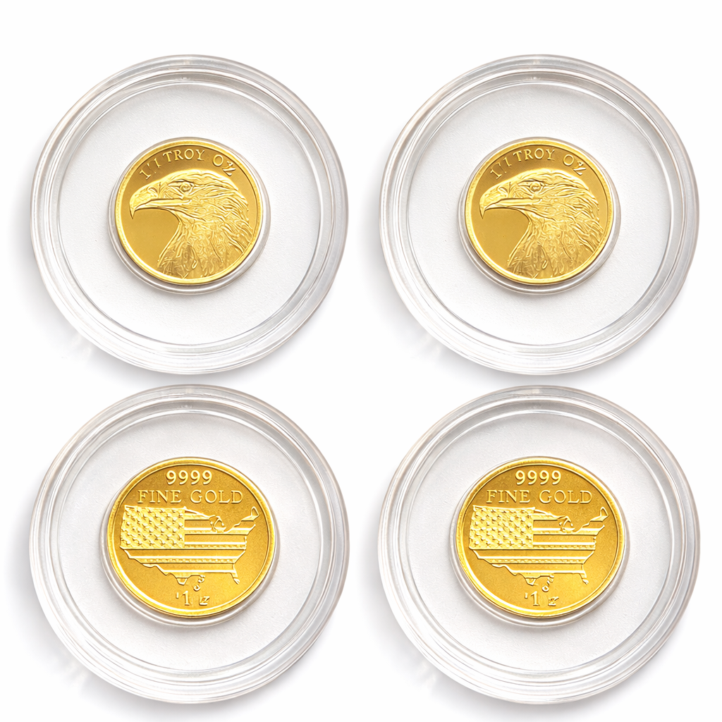 Set of 2** American Eagle Flag Gold Coins 🇺🇸 .9999 Fine 24k Bullion