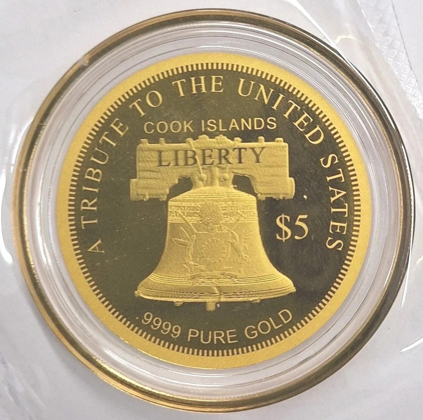 2026 Cook Islands Quintuple Eagle $5 Gold Coin 100mg .9999 in Display Case