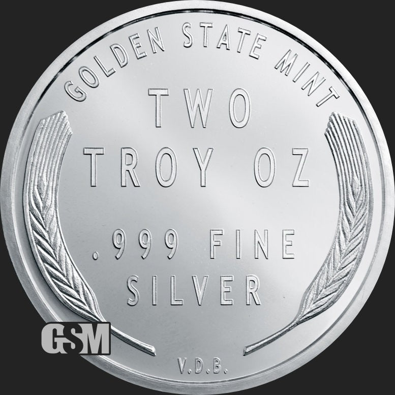 2 oz Lincoln Wheat Cent Silver Round