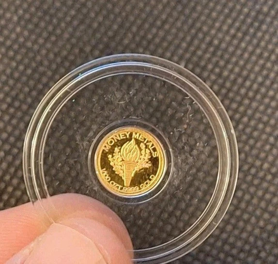 Lot of 10 - 1/100 oz .9999 Fine Gold Mercury Design Fractional Rounds