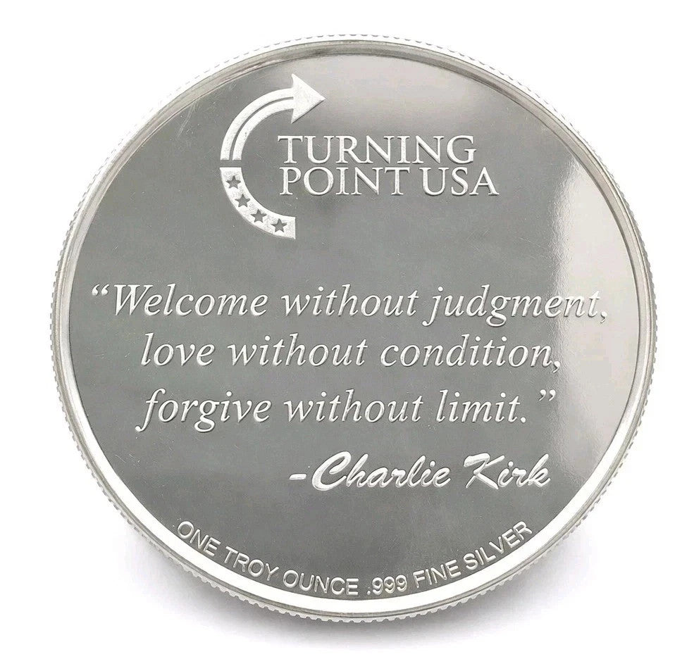 Charlie Kirk 1oz .999 Silver Coin Set Colorized + TPUSA w/Display Cases