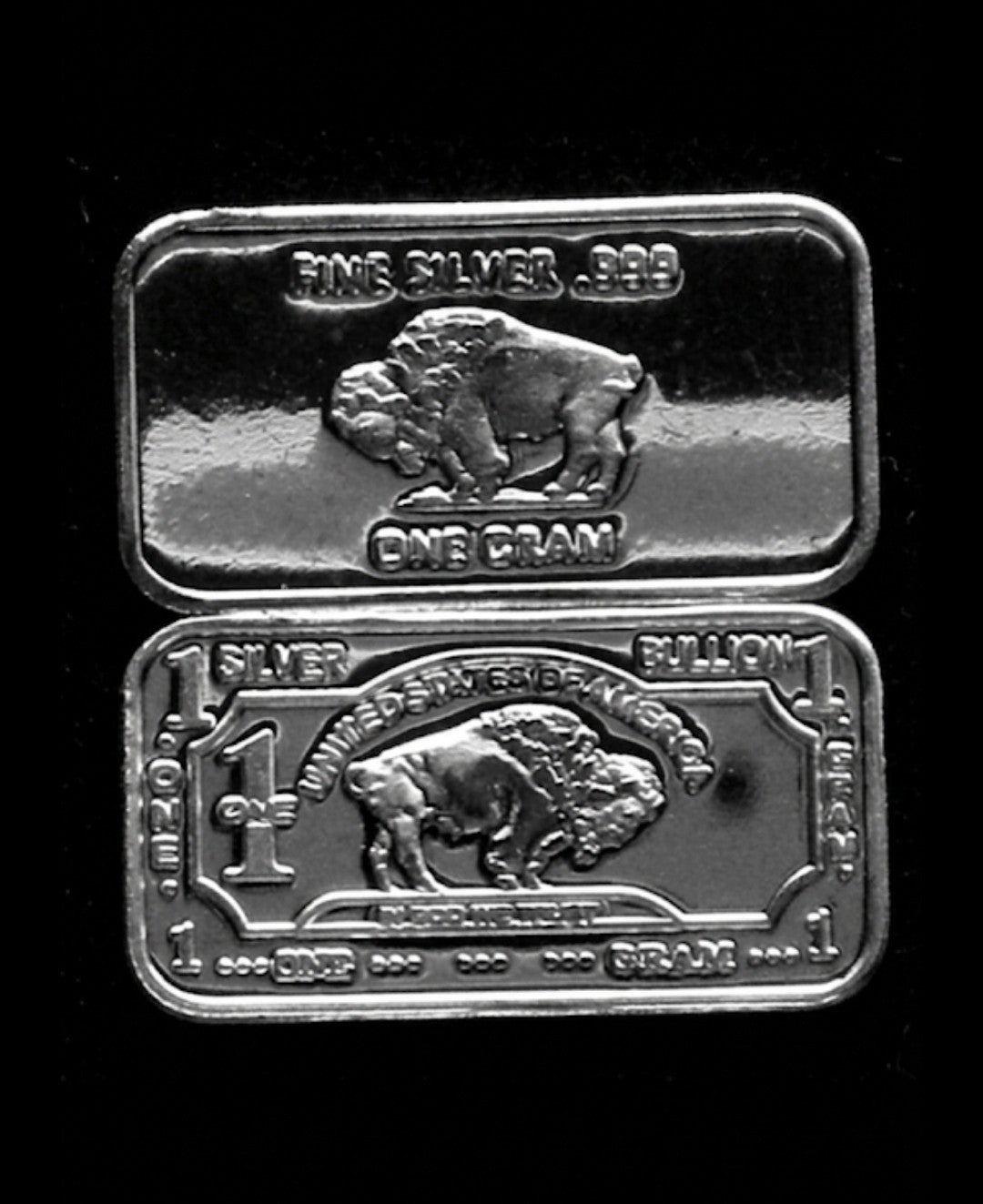 10 x Silver 1 Gram Buffalo Bars