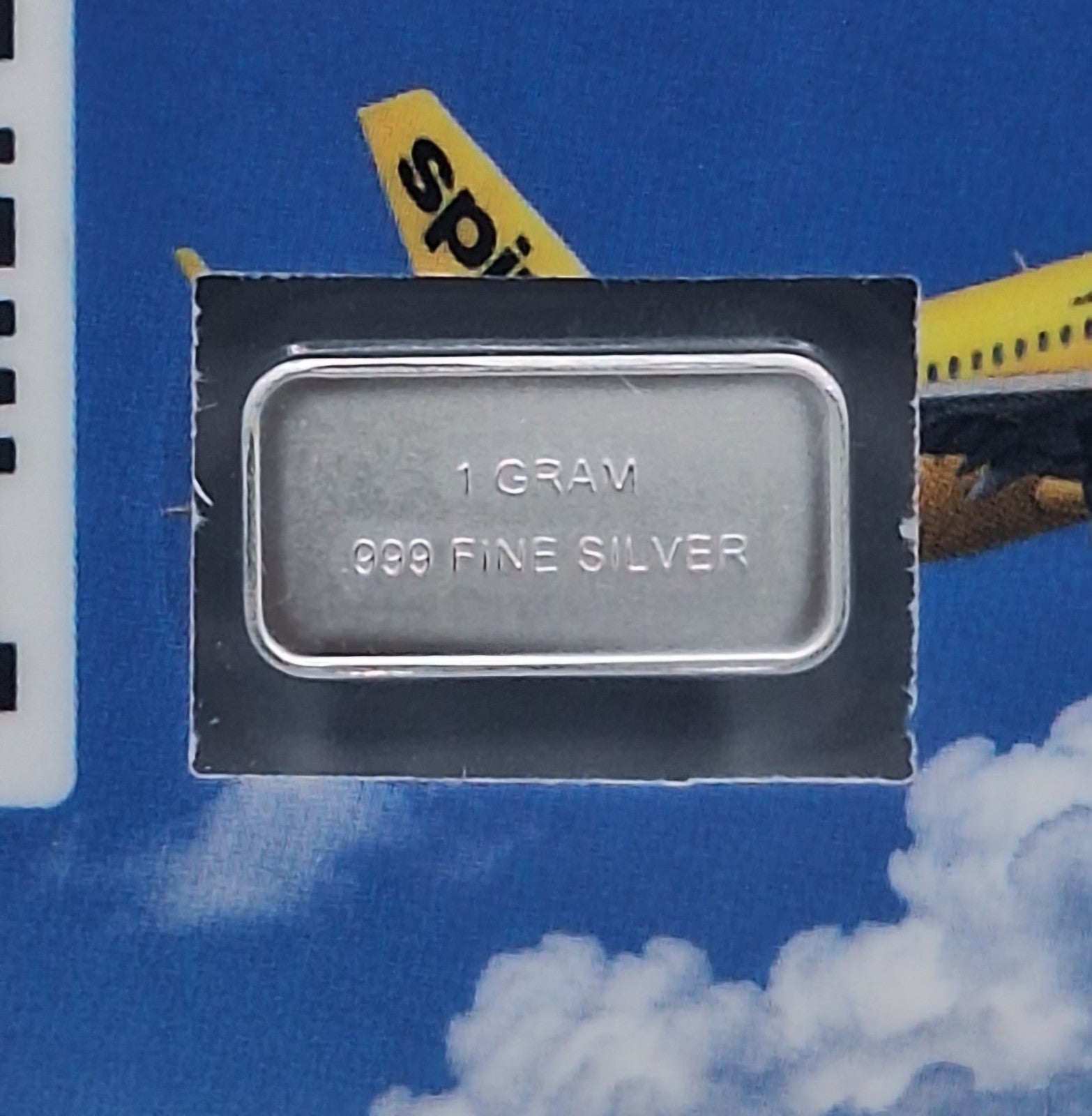 Spirit Airlines Farewell Card w/ Genuine 1g 1957 Chevy .999 Fine Silver Bar