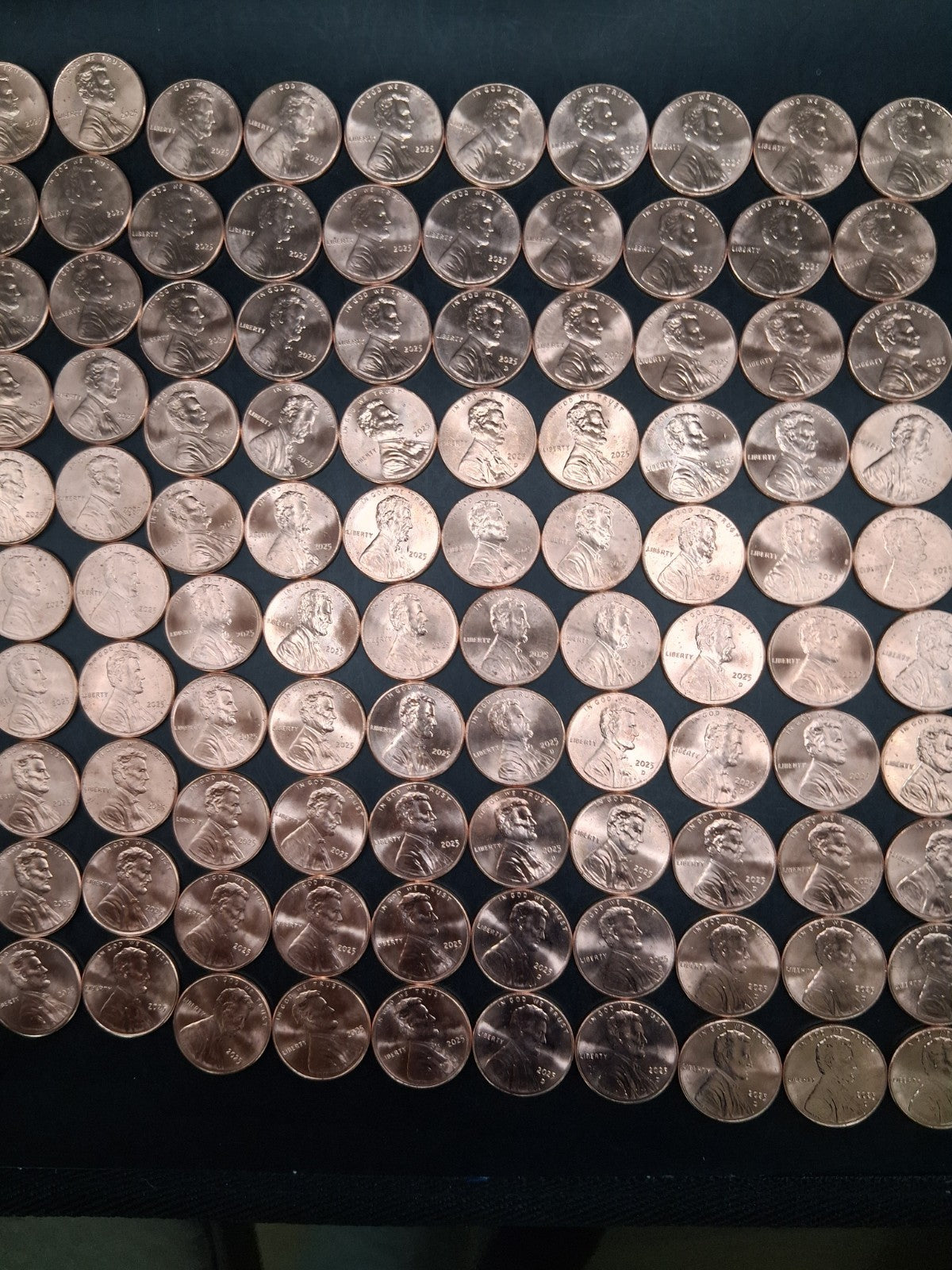 100 Mixed 2025 Lincoln Pennies | 2 Rolls (50 P & 50 D) Uncirculated Mint Cents