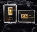 Lot 2 x Gold Bar Set America .9999 Fine  Lady Liberty Gaudens Gadson Flag 🇺🇸