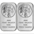 Lot of 2 - 1 Troy oz Buffalo .999 Fine Silver Bar Sealed