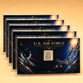 LOT 5 - US Air Force Card w/ Genuine 1g Valcambi Suisse .999 Fine Silver Bar