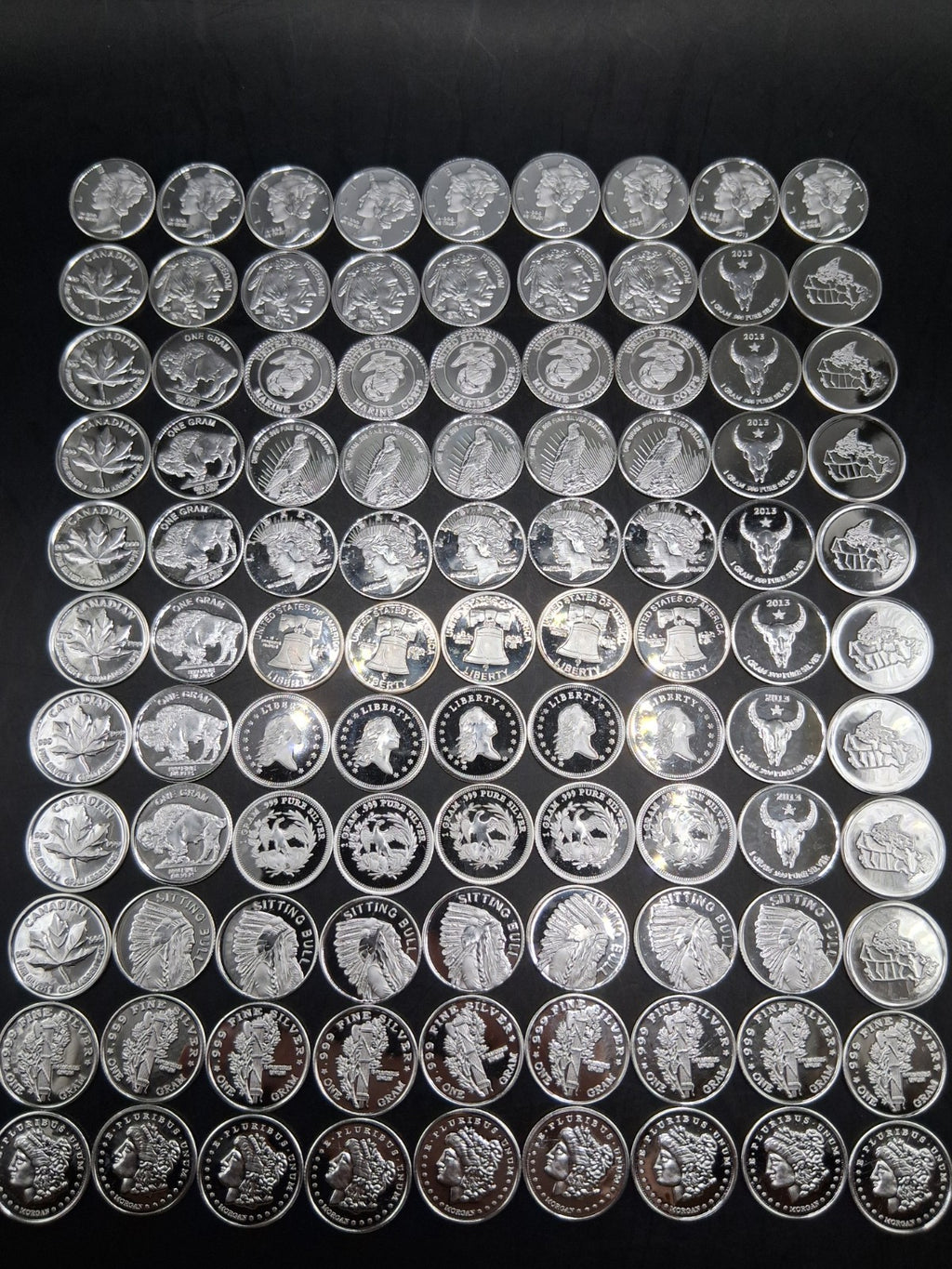 Lot 100 x Pure .999 Fine Silver Rounds Premium New Bullion Estate Coin Design 🔥