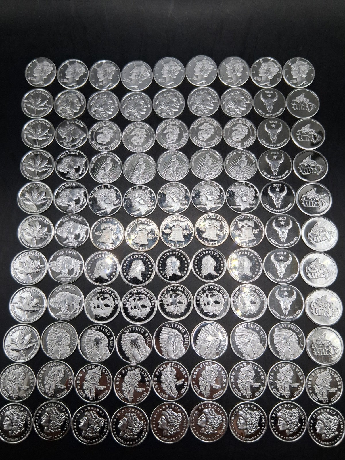 Lot 100 x Pure .999 Fine Silver Rounds Premium New Bullion Estate Coin Design 🔥