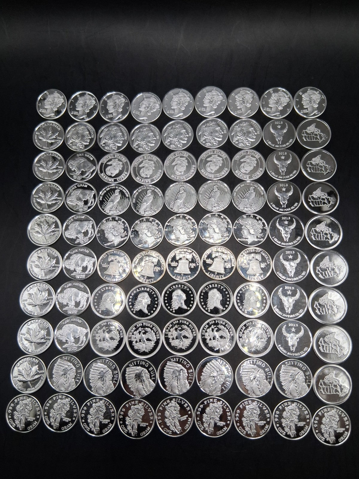 Lot 75 x Pure .999 Fine Silver Rounds Premium New Bullion Estate Coin Design 🔥