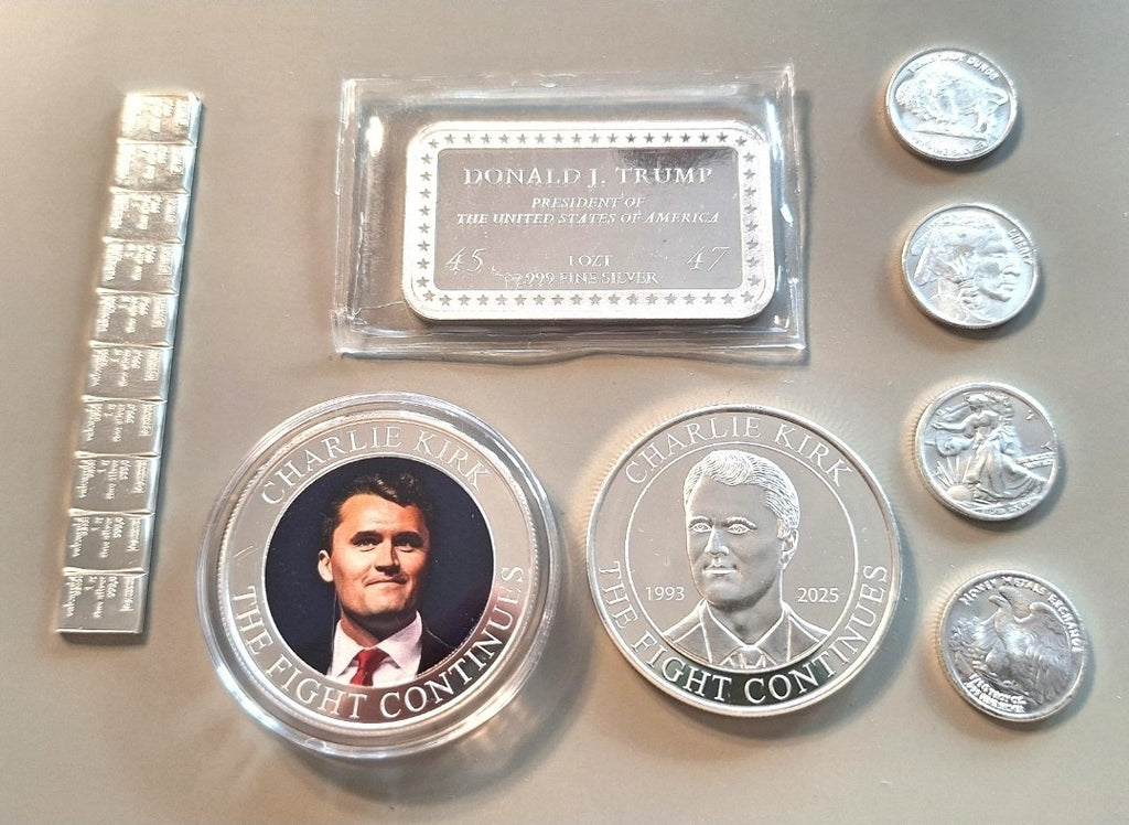 Christmas Silver Starter Kit 🎁 Trump Bar Kirk Rounds Indian Buffalo Liberty