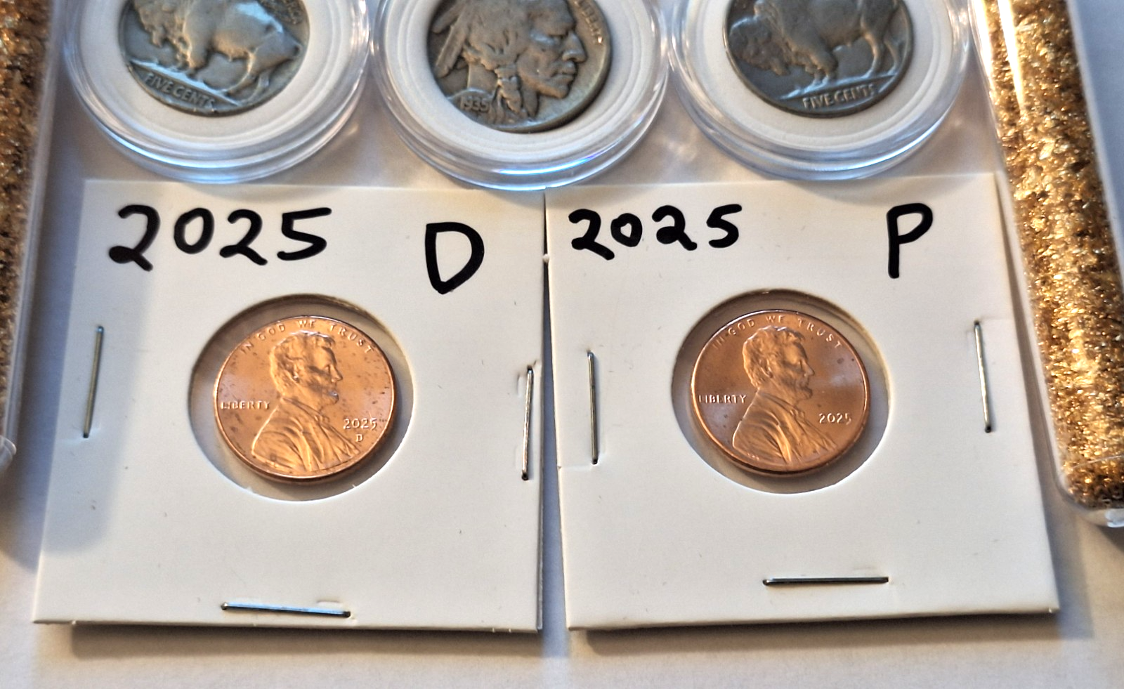 ESTATE SALE COIN LOT | Wheat Pennies, Buffalo Nickels, Gold Flakes & 2025 Cents
