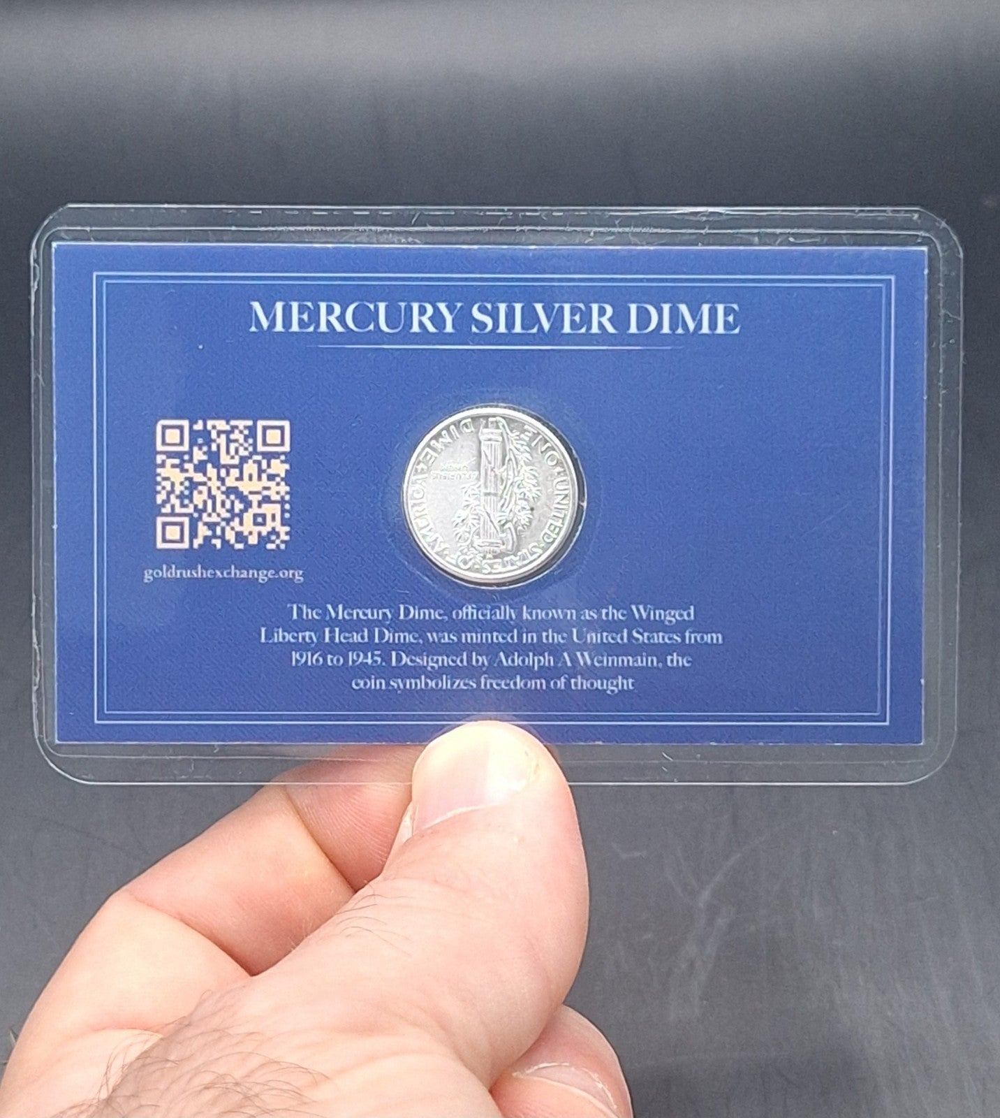 Historic Winged Liberty Head Dime 90% Silver In Display Card 1916–1945 AU/BU
