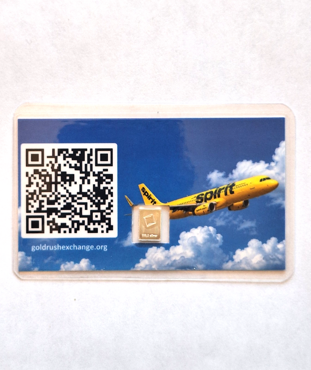 Spirit Airlines & Valcambi Suisse Tribute Card Set w/ 1g .999 Fine Silver Bars