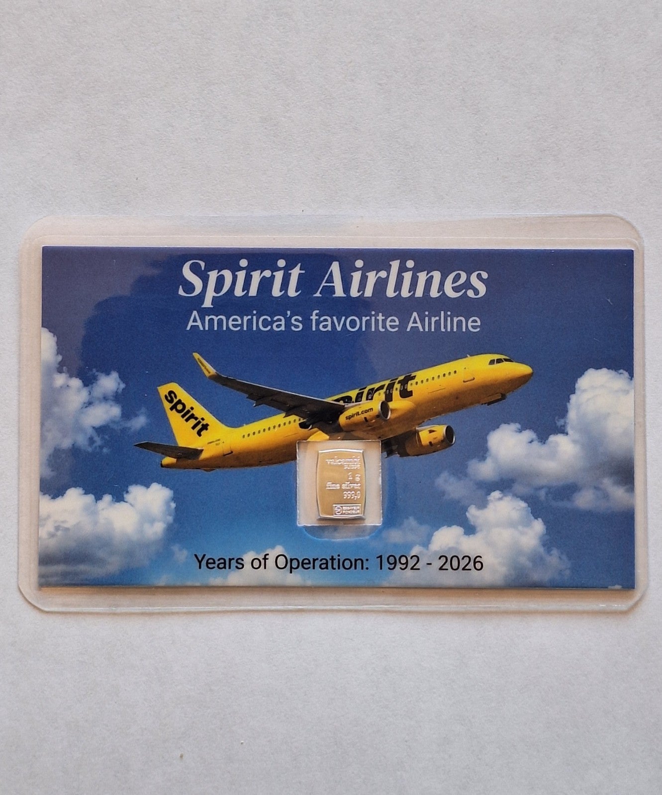 Trump Spirit Airlines & Valcambi Tribute Card Set w/ 1g .999 Fine Silver Bars