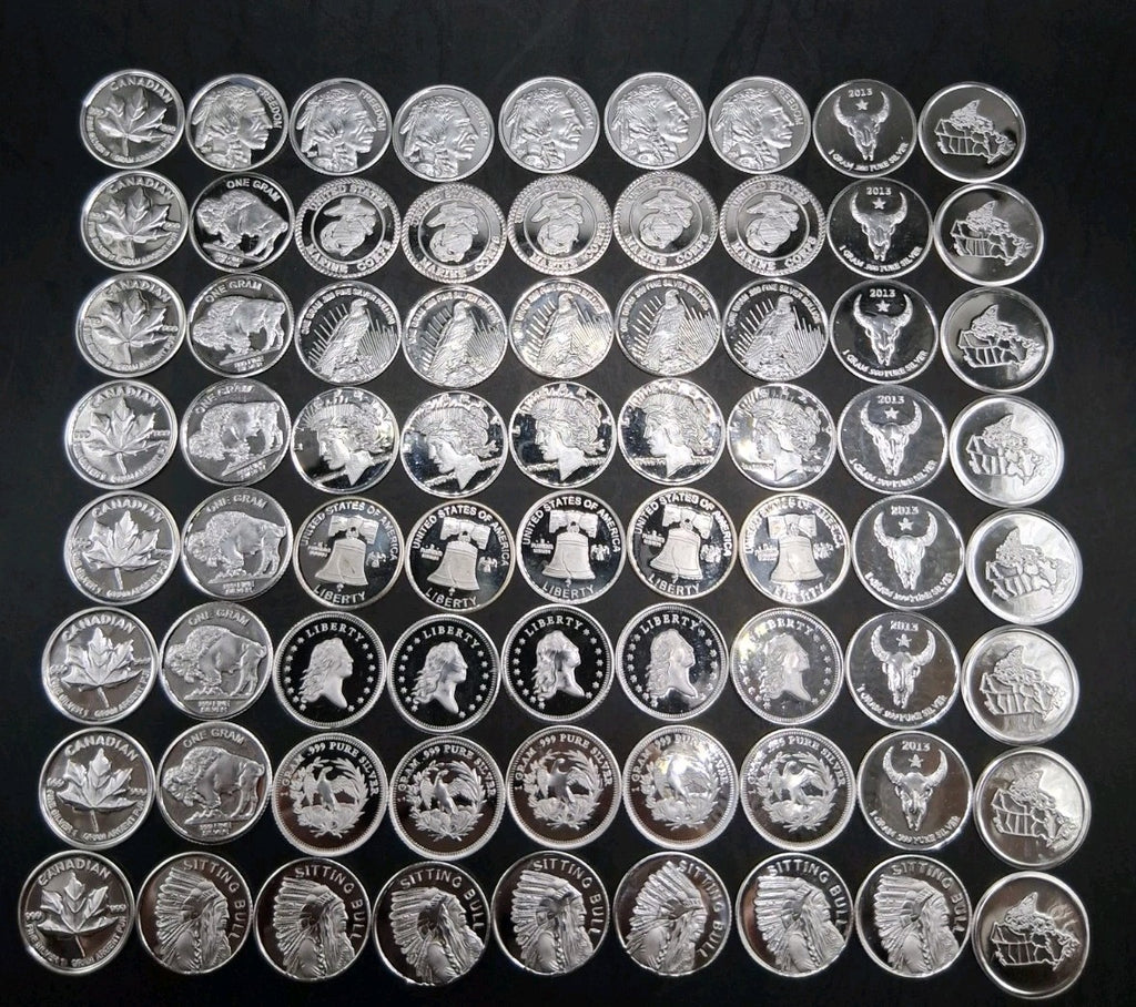 Lot 78 x Pure .999 Fine Silver Rounds Premium New Bullion Estate Coin Designs 🔥