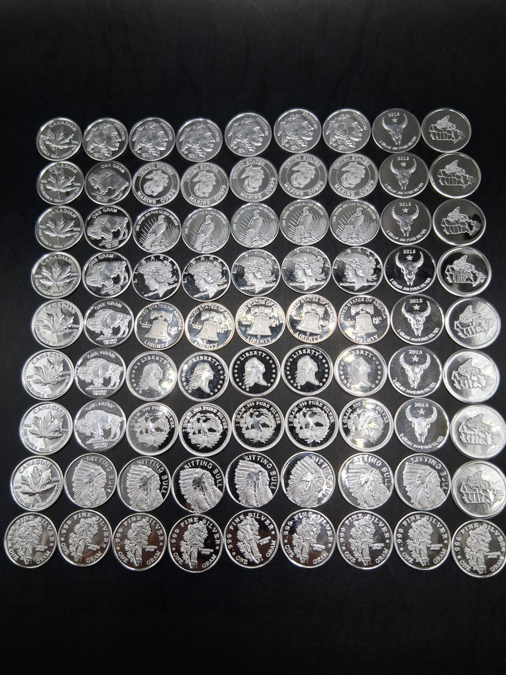 Lot 78 x Pure .999 Fine Silver Rounds Premium New Bullion Estate Coin Designs 🔥