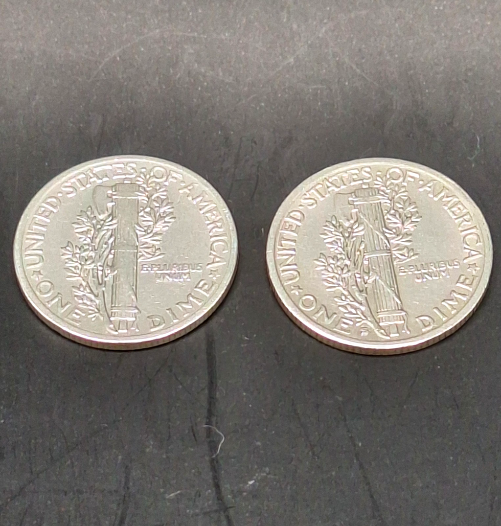 Set of 2 Mercury Dimes GEM BU Brilliant Uncirculated 90% Silver 10C Free Ship!!