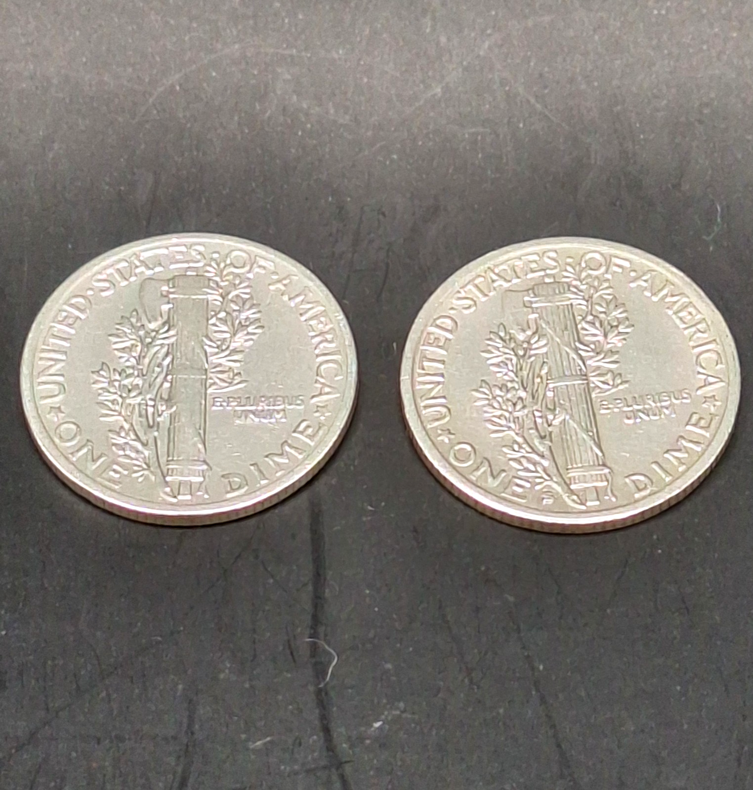 Set of 2 Mercury Dimes GEM BU Brilliant Uncirculated 90% Silver 10C Free Ship!!