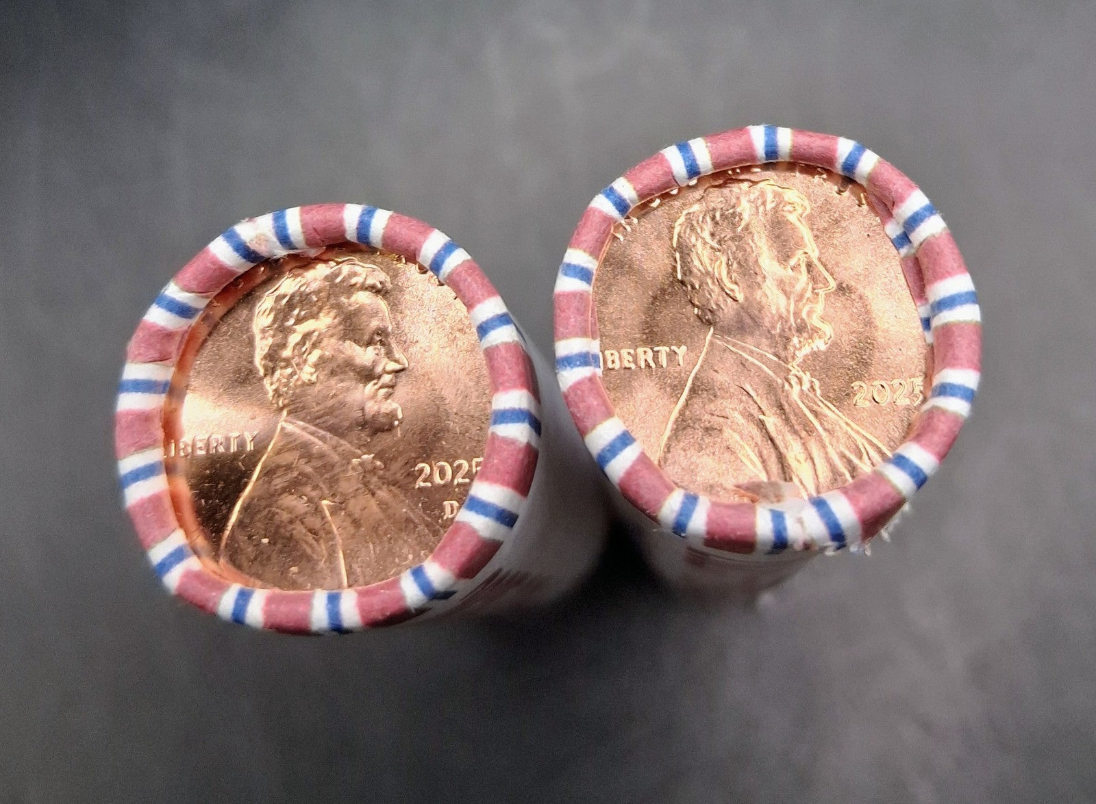 2025-P & D Lincoln Shield Cent Rolls. Lot Of Two, Tube Sealed. SHIPS FREE! 🎁 🎄