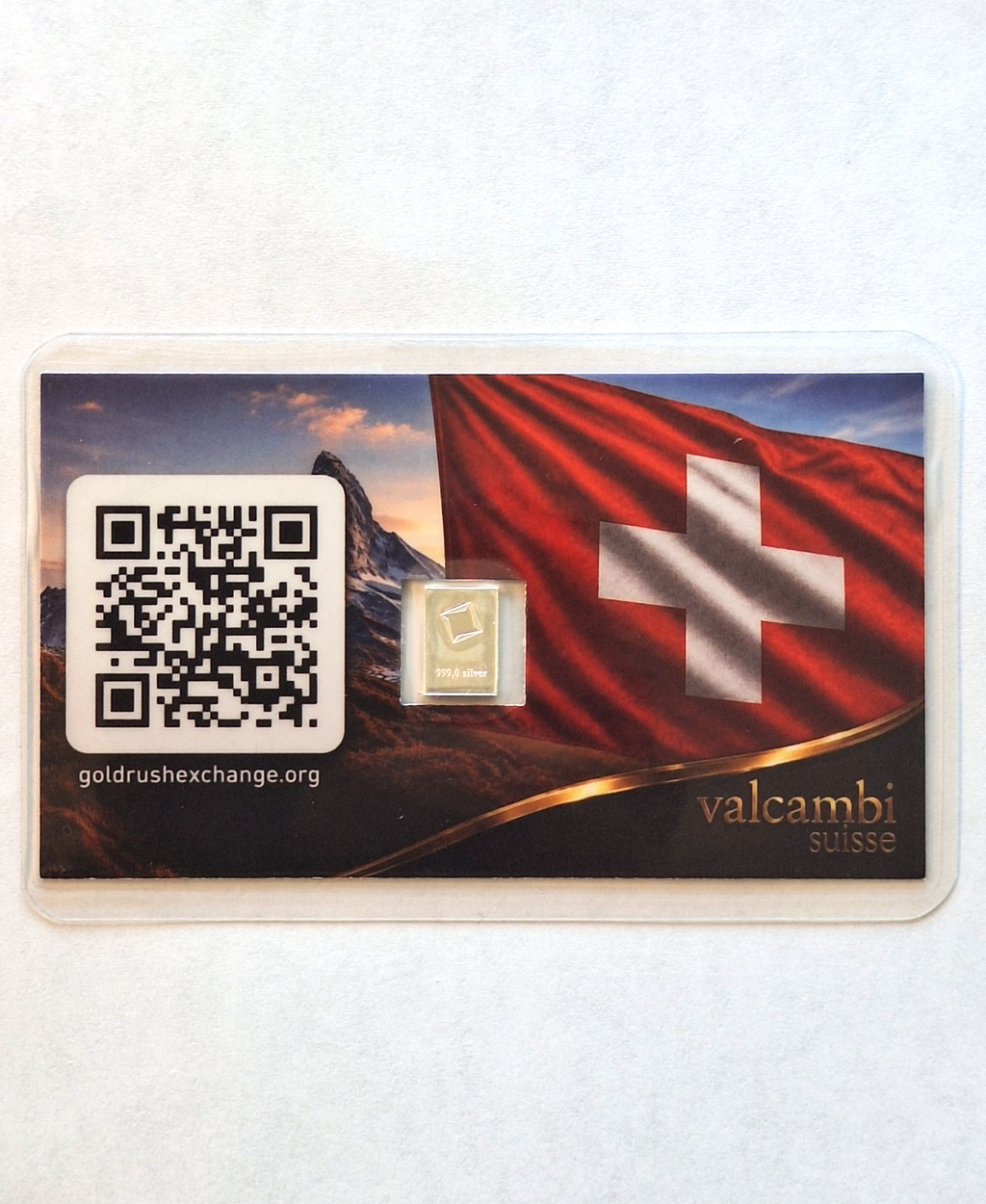 3x 1g Valcambi Suisse Silver Bar .999 Fine Silver in Sealed Swiss Display Card