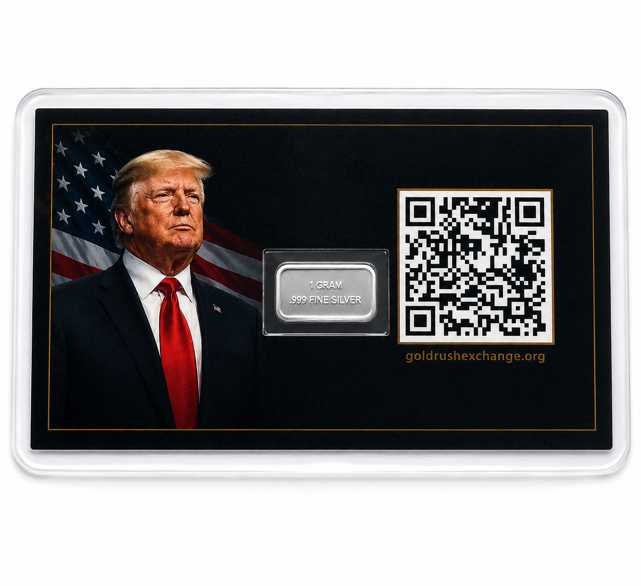5x Donald Trump Tribute Card Protect Our 2nd Amendment 1 Gram .999 Silver Bar FS