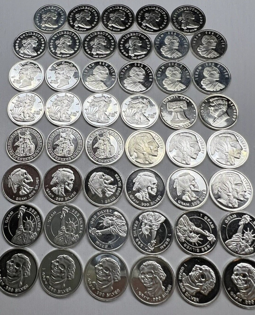 Lot 20x Pure .999 Fine Silver Rounds Premium New Bullion Estate Coin Designs