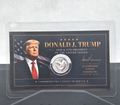 Donald J Trump Tribute Card w/ Genuine 1g .999 Fine Silver Prospector Round
