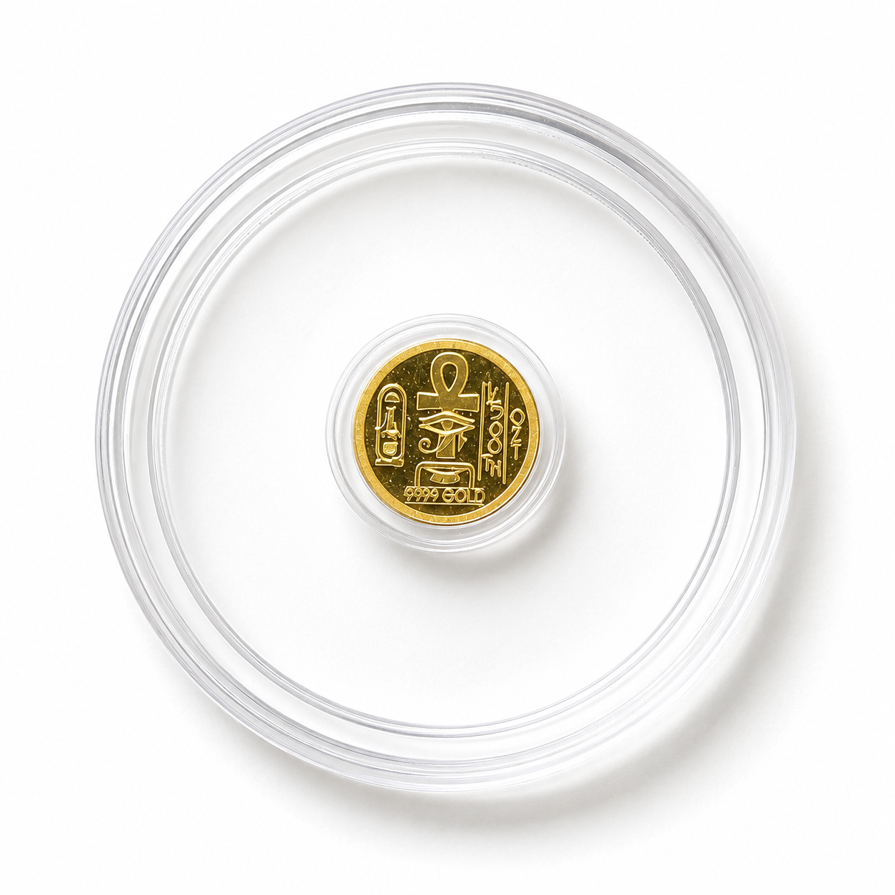 5x 1/500 Troy Oz .9999 Fine Gold Egyptian Eye of Ra Round Coin Bullion Handmade