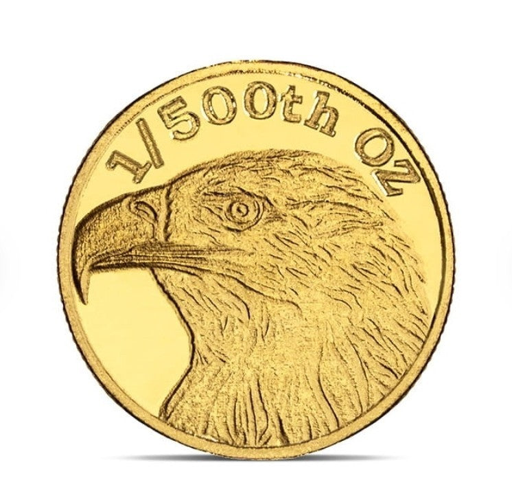 Tube Of 10 x American Bald Eagle Gold 1/500th Ounce Round - .9999 Pure Lot