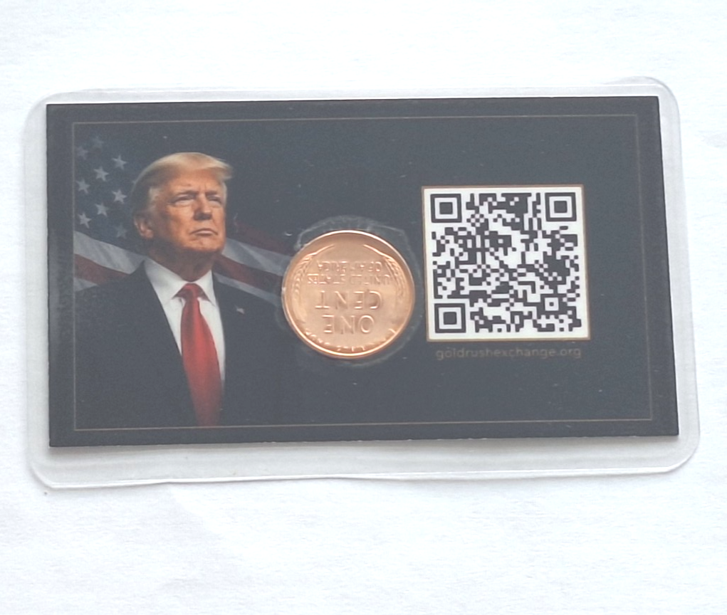 Donald Trump Card w/ BU Wheat Cent Penny Lincoln Cent Collectible Free Ship