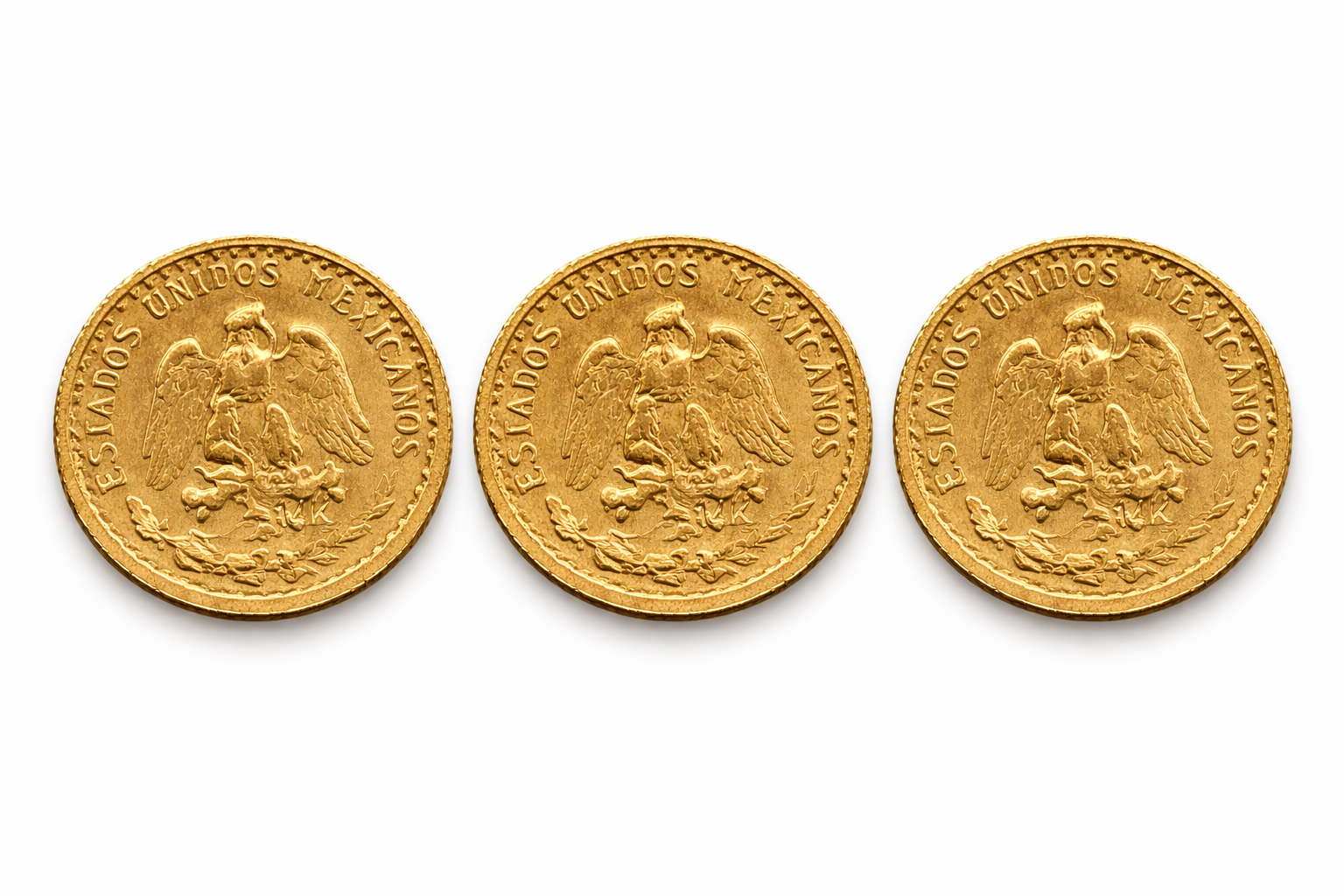**Lot of 3** ✨ 14K 2 Pesos Gold Coin 🇲🇽💰 Privately Minted