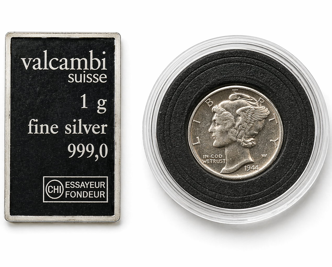 🔥 Mercury Dime GEM BU UNC 90% Silver 10C PDS (1) + Valcambi Silver Bar ✨