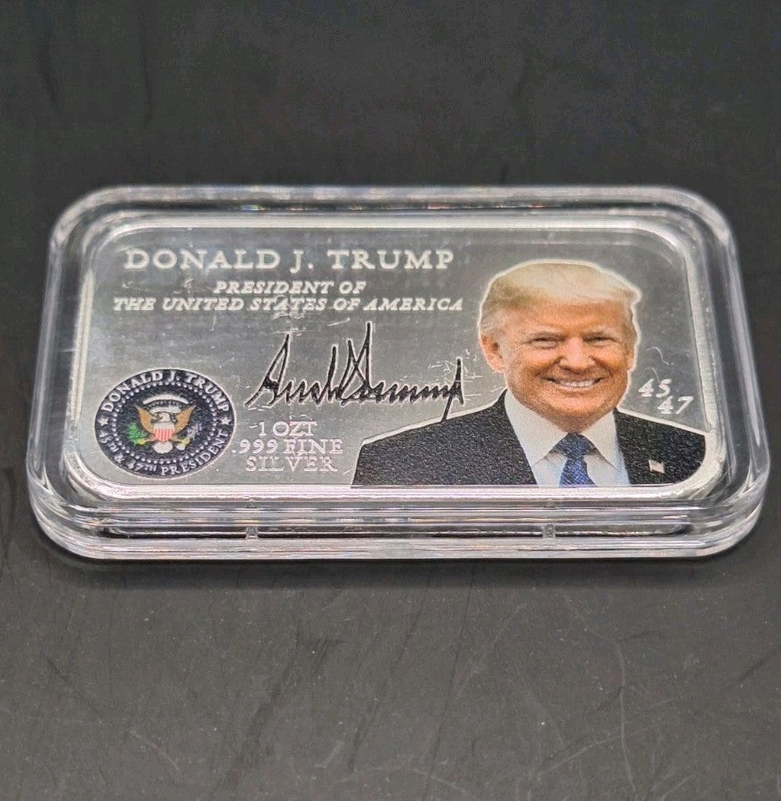 Trump Presidential Silver Bar (Colorized) - 1 Troy Ounce, .999 Pure Silver