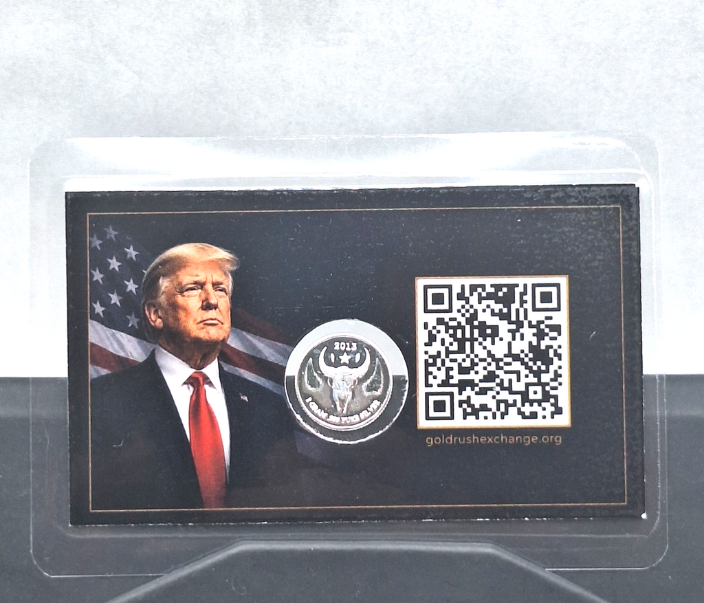 Donald J Trump Tribute Card w/ Genuine 1g .999 Fine Silver Sitting Bull Round