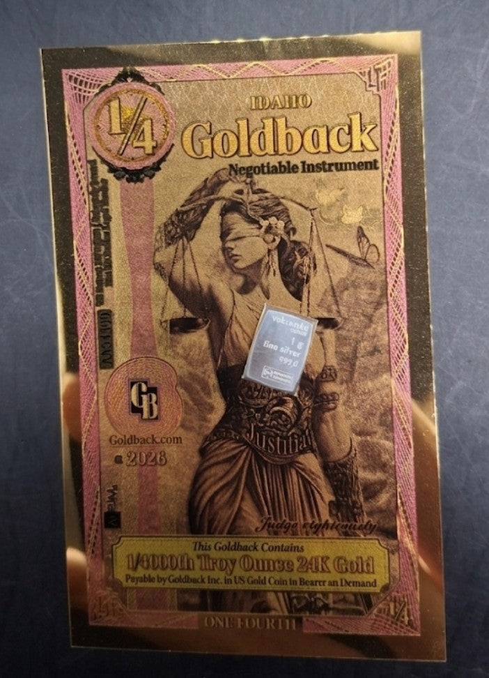Goldback & Valcambi Suisse Silver Bar Set - 24K Gold & .999 Fine Silver