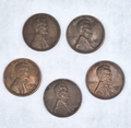 LOT 5 - 1909-1958 - Random Date Lincoln Wheat Penny - Free Shipping *Circulated*