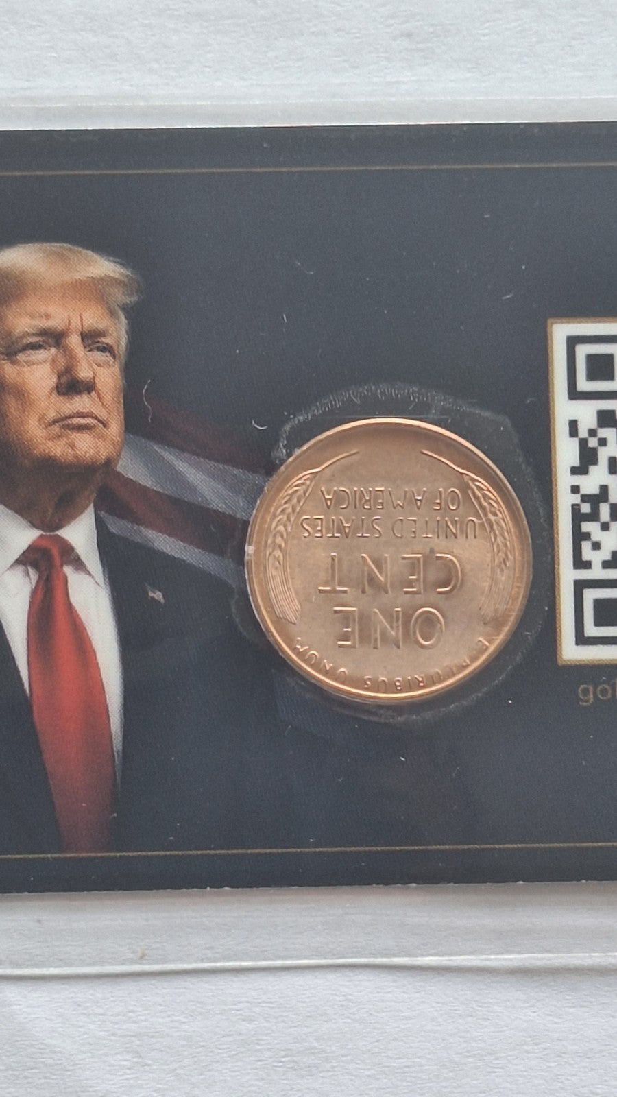 Donald Trump Card w/ BU Wheat Cent Penny Lincoln Cent Collectible Free Ship