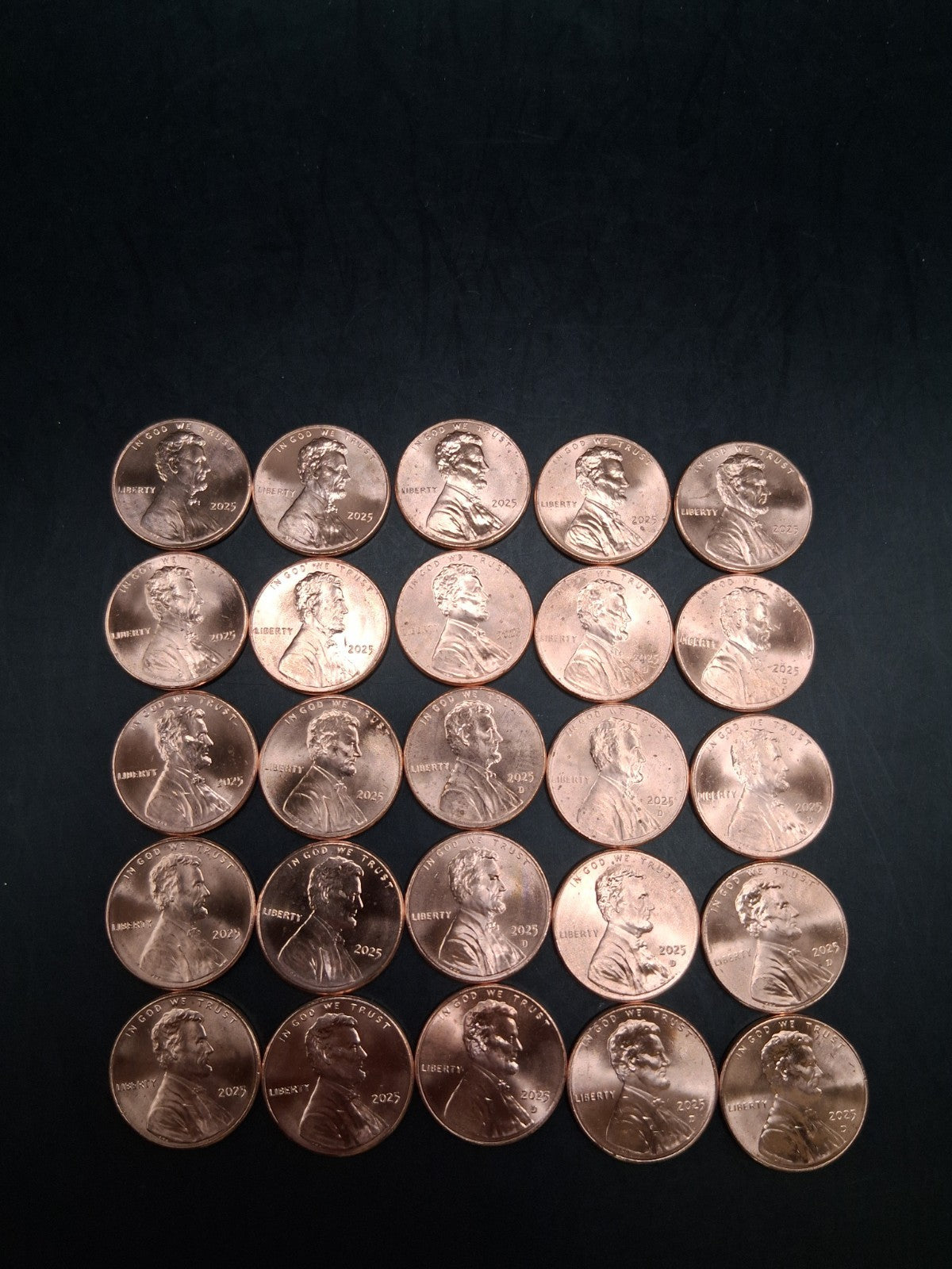 Lot 12 x 2025 Lincoln Pennies | 6 P & 6 D Uncirculated Mint Cents BU
