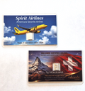 Spirit Airlines & Valcambi Suisse Tribute Card Set w/ 1g .999 Fine Silver Bars