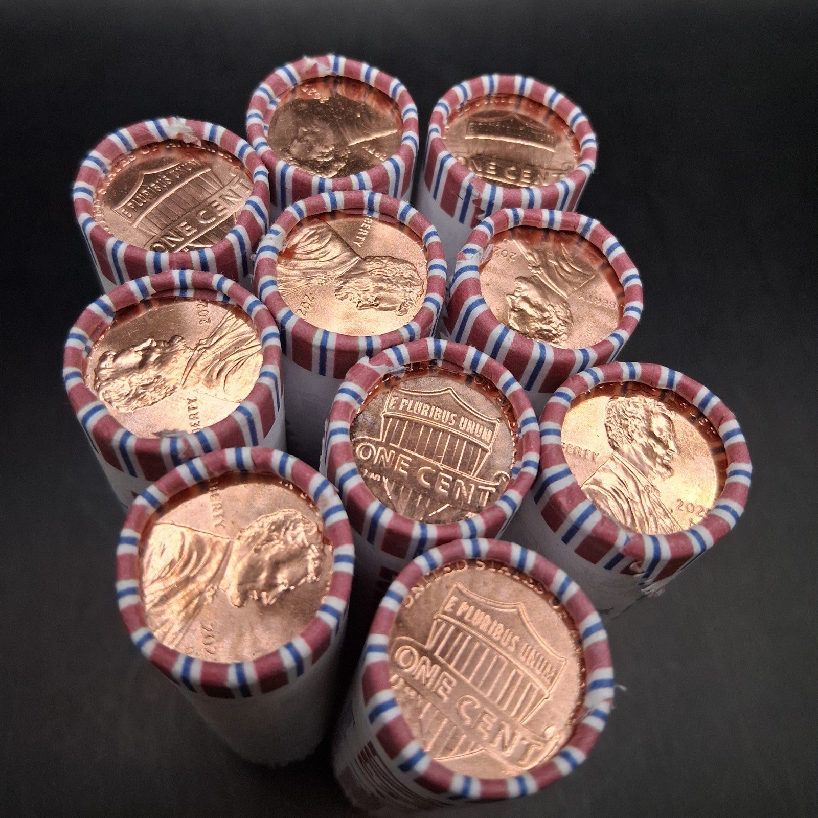 10 Roll set of Mint 2025 Pennies - 5 Denver and 5 Philadelphia - Free Shipping
