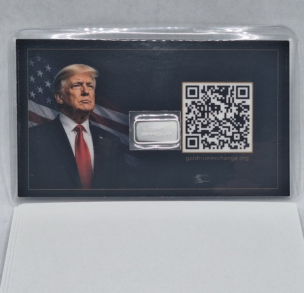 Donald Trump Tribute Card w/ Genuine 1g 1957 Chevy .999 Fine Silver Bar
